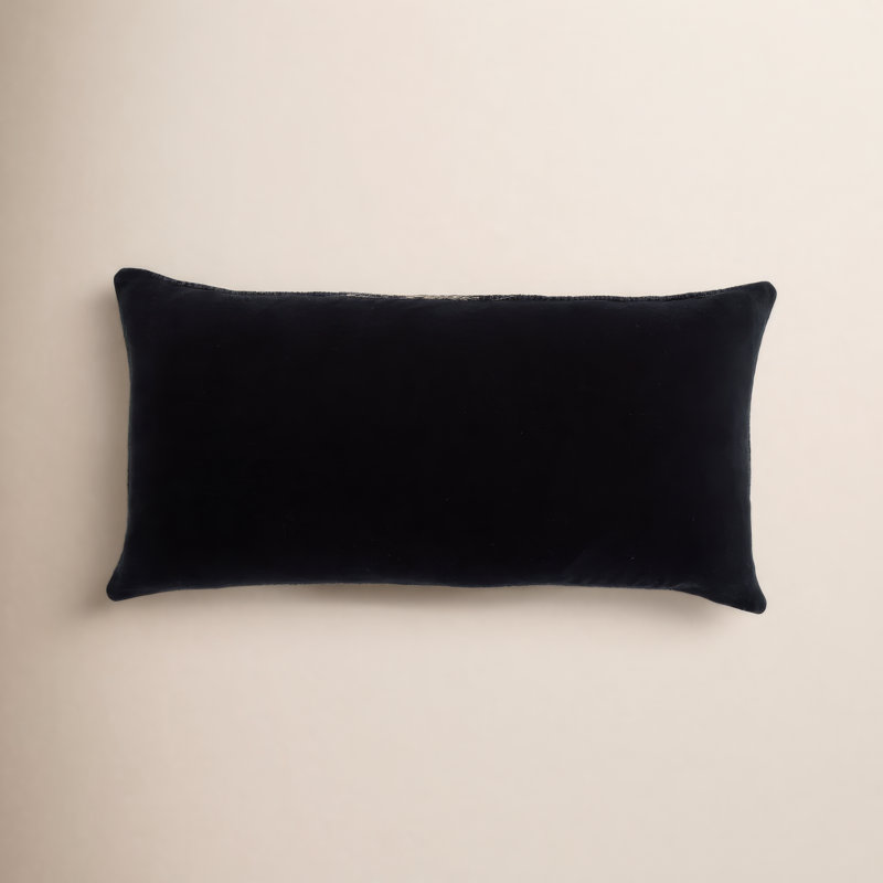 Gowan Handmade Ombre Lumbar Pillow, Black, Pillow Cover Only - No Insert, Rectangle 12"H x 24"W