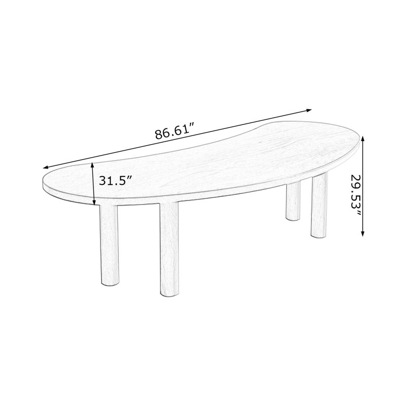 Brown Specialty Solid Wood Desks, 29.53" H x 86.61" W x 31.5" D