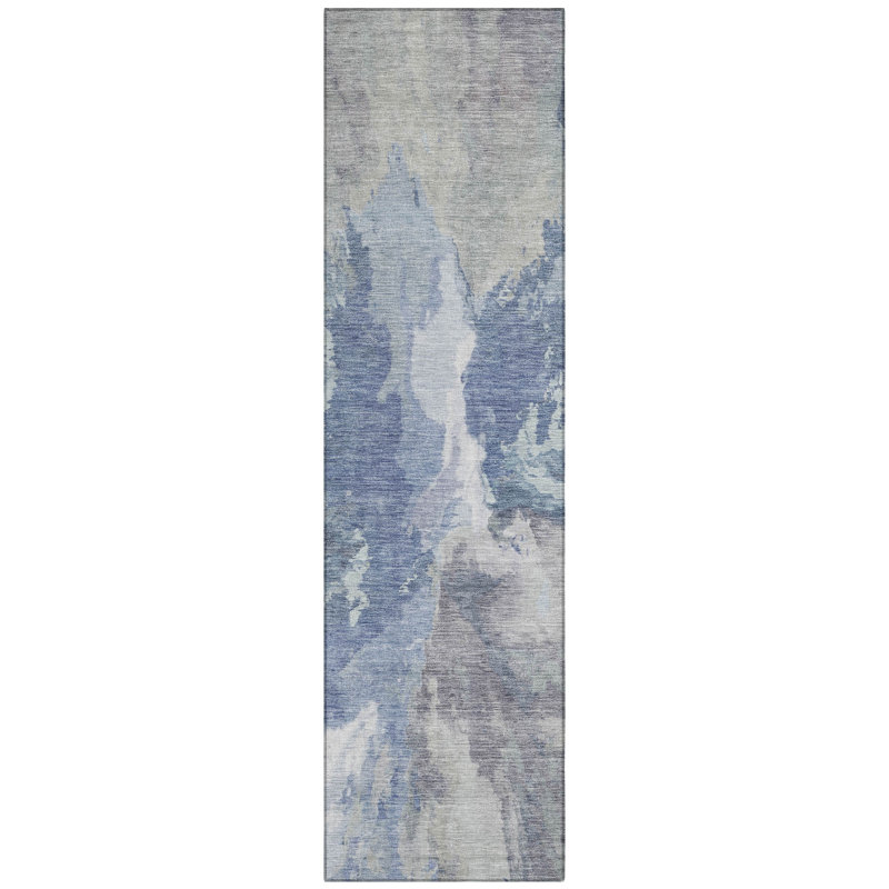 Theodara Denim Washable Indoor-Outdoor Rug - LOOMLAN, 2'3" x 7'6"