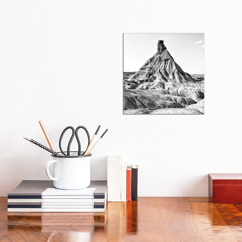 Bardenas Reales B&W by Philippe Hugonnard - Floater Frame Square Print on Canvas, 30.48 cm H x 30.48 cm W, Wrapped Canvas