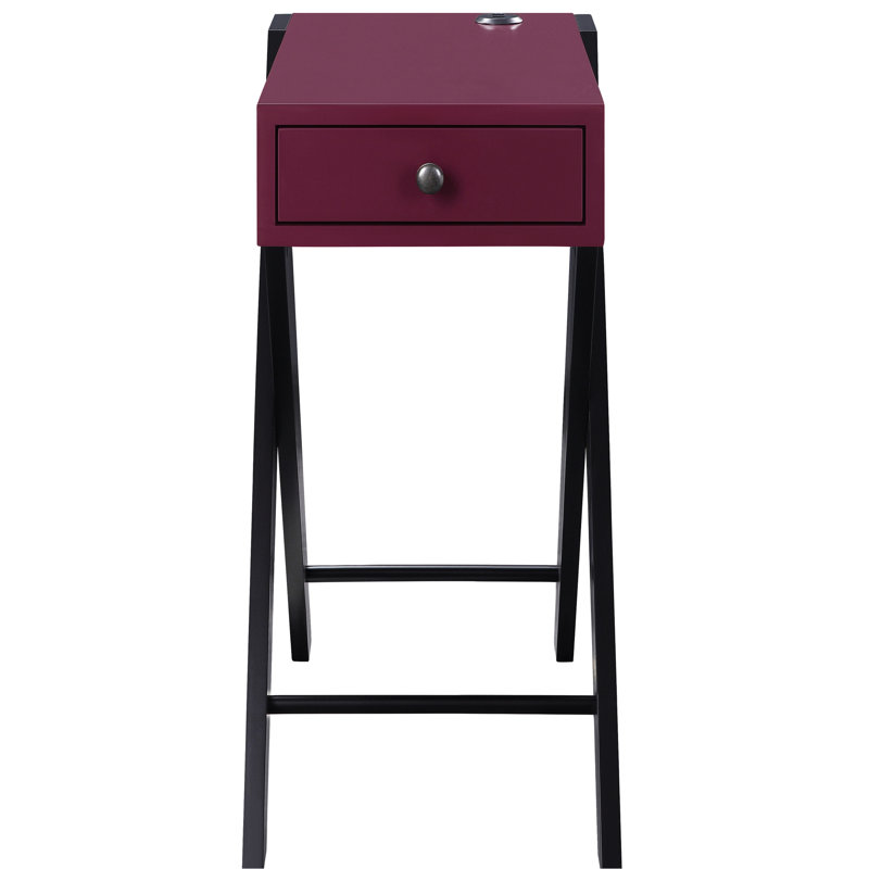 Table d'appoint Port avec tiroir pratique de style bourgogne / noir Ports élégants et commode noir / bourgogne