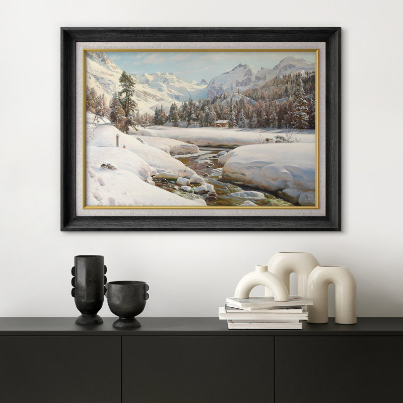 Hiver, montagne alpine, art de paysage, images de salon, impression sur toile encadrée, impression numérique.
