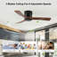 Ventilateur de plafond de 42 pouces sans lumière avec télécommande, ventilateur de plafond encastré à profil bas sans lumière, moteur à courant continu réversible silencieux avec minuterie
