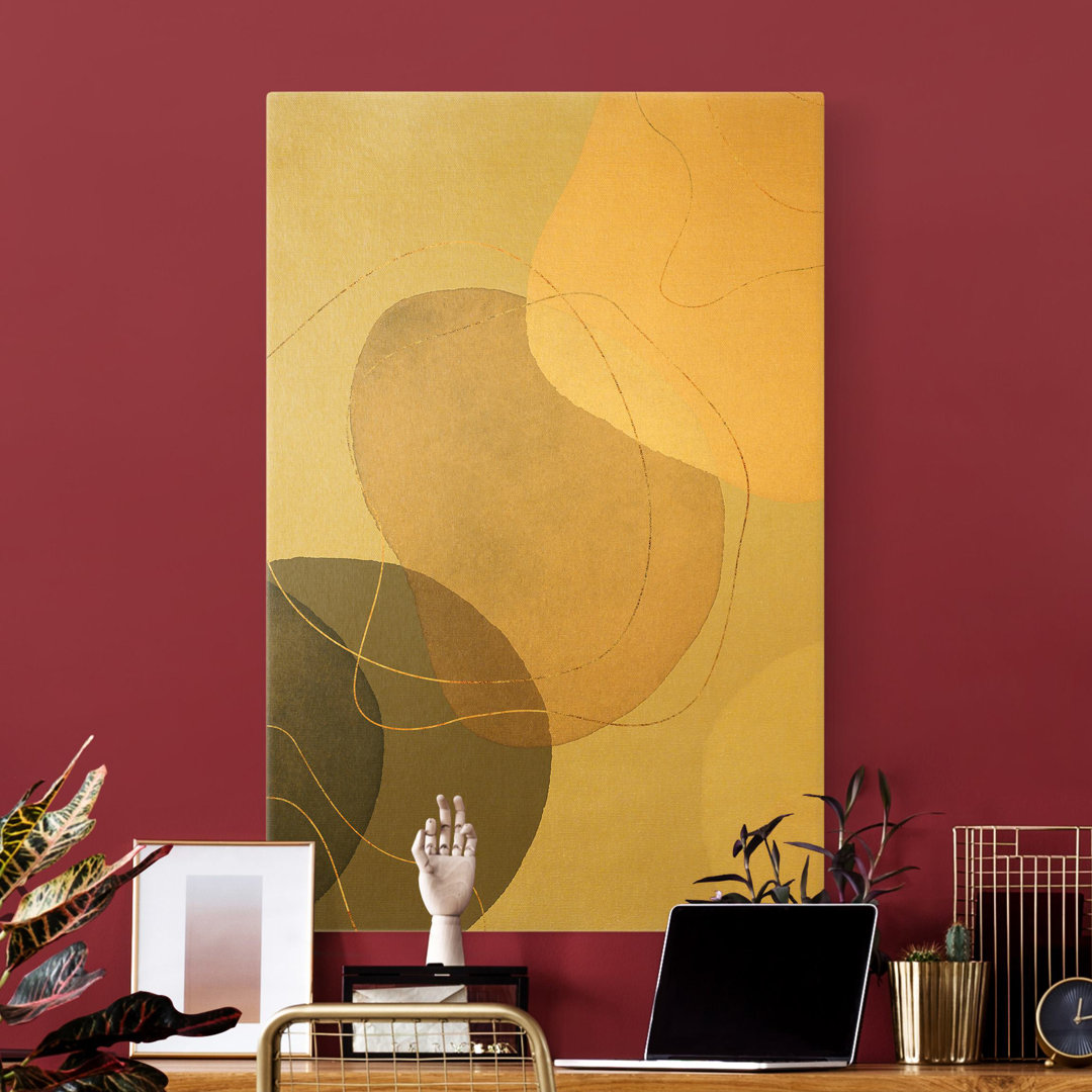 Leinwandbild Gold - Verspielte Impressionen In Beige