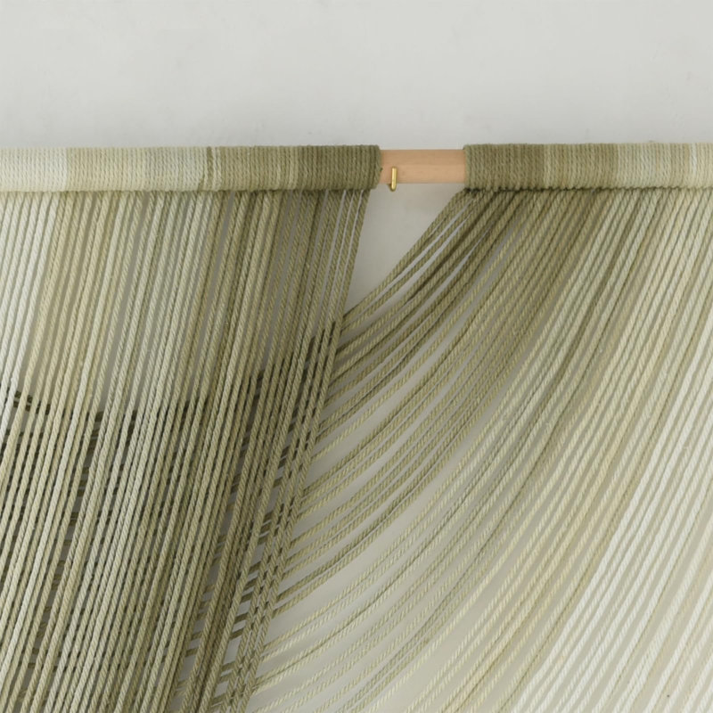 Grande décoration murale en macramé vert mousse Dip-teint, art mural corde de coton Boho, décor tissé à la main ombré pour chambre à coucher, salon (l 57 po x L 39 po)