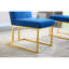 Chaise de salle à manger en velours bleu (2) - Moderne avec base à finition dorée, aucun assemblage requis-1638941908-1638941911