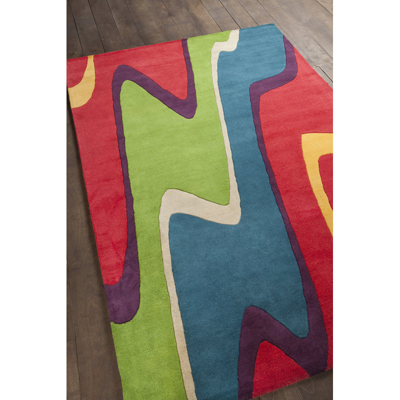 Tapis d'intérieur en laine Stickel, Rectangle 5 pi x 7 pi 6 po