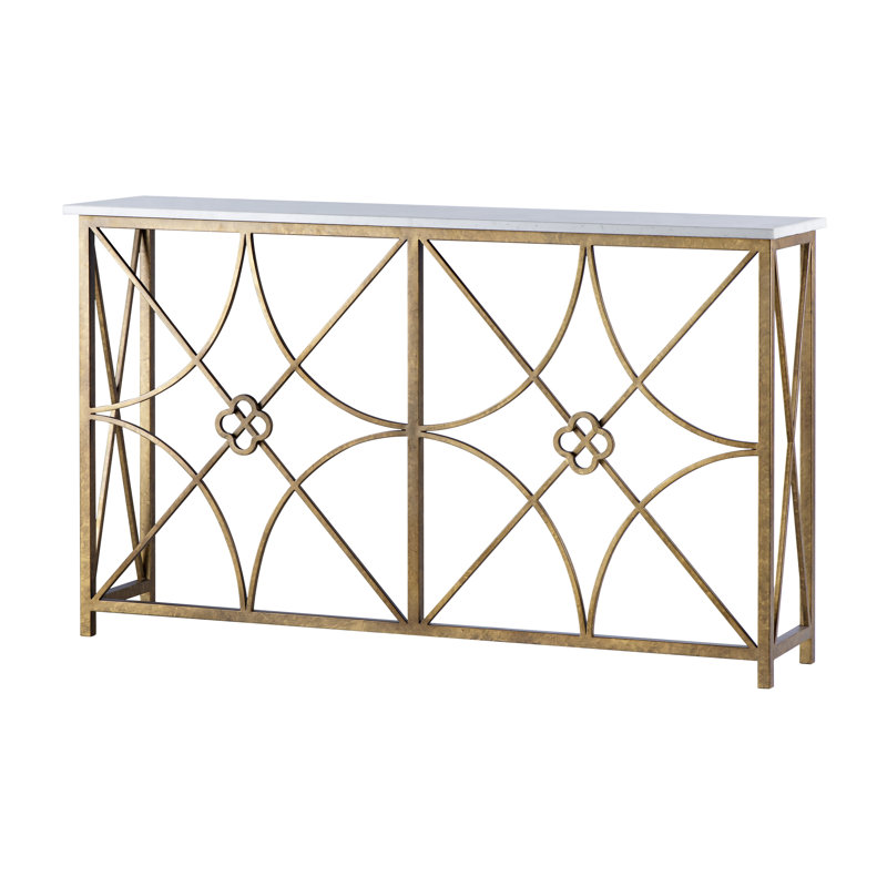 Boxwood's Console (58"W), Royal Gold, Carrera Marble