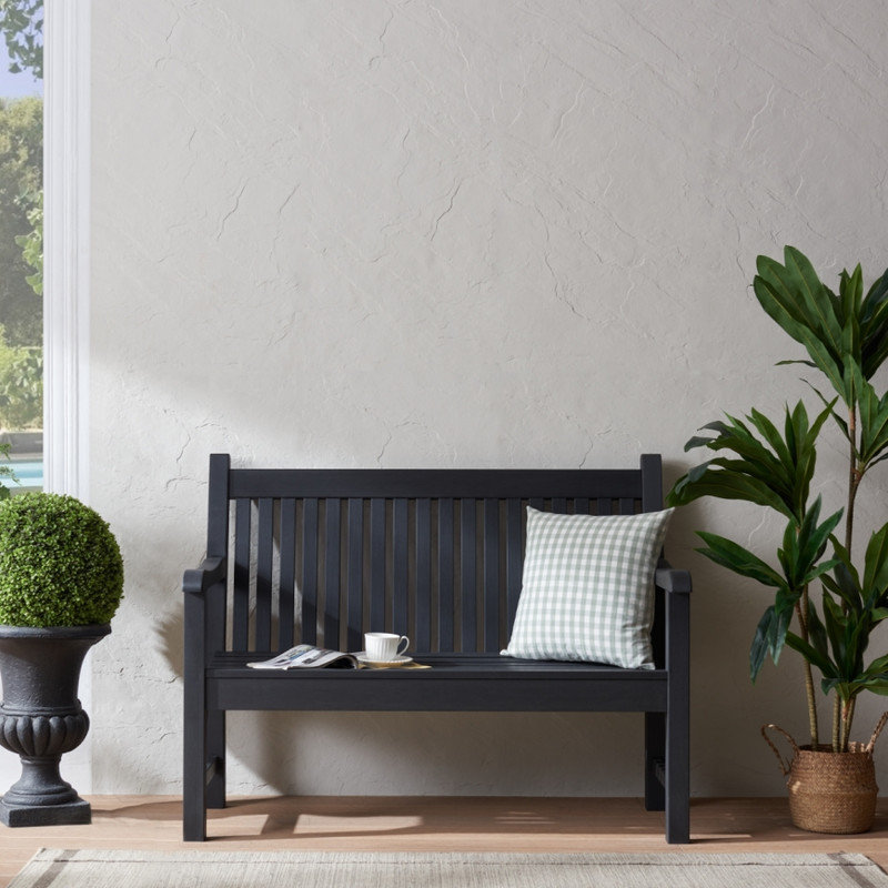Banc d'extérieur toutes saisons - Mobilier de jardin en poly, Noir