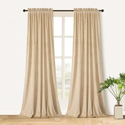 52"W Cream 2 Panels Luxury Decor Blackout Curtains Drapes