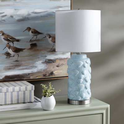 Lampe de table côtière en céramique avec abat-jour