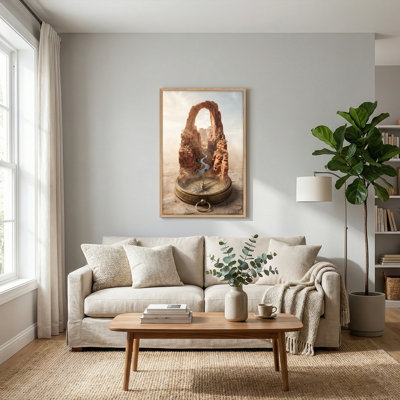 Desert Arch Canvas Wall Art Oil Painting Print Set Of 1
