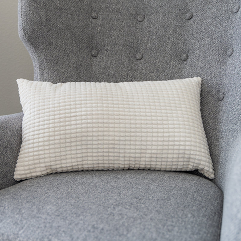 Set of 2 Throw Pillow Full Set with Insert –12''x20''' Decorative Throw Pillows, White, Polyester