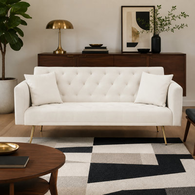 Thomias 71.01'' Velvet Convertible Sofa