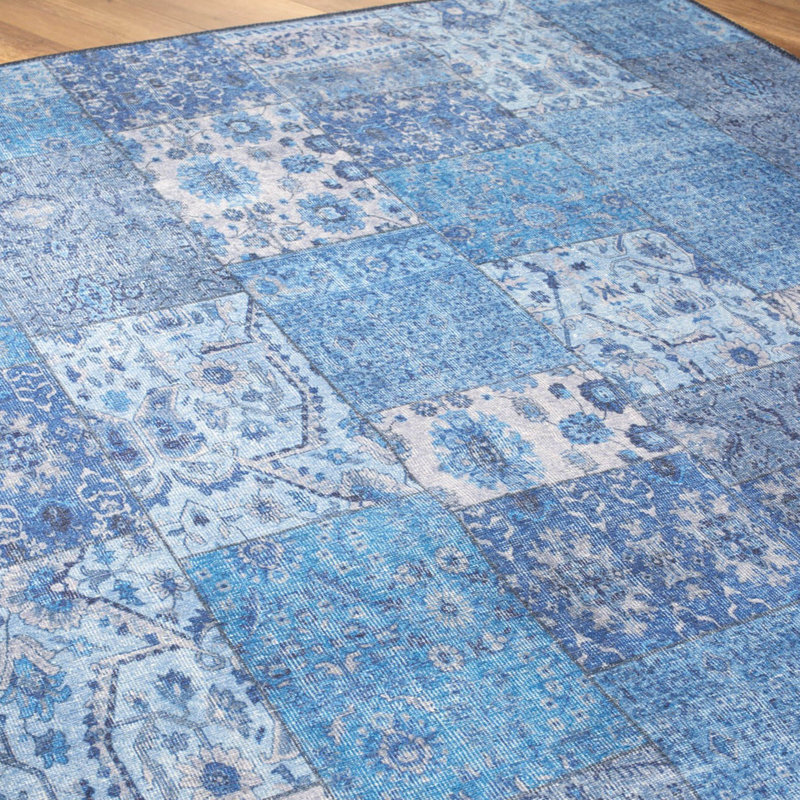 Tapis luxueux lavable à la machine, 4,9 x 7,5 pieds, 100% polyester, 1850 g / m², hauteur des poils: 0,2 pouce | Envers écologique en polyester recyclé | Parfait pour le salon et la chambre à coucher, conception douce et durable