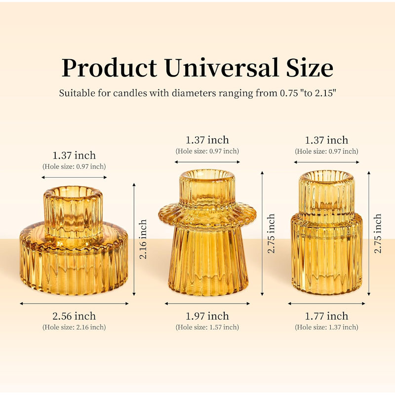 Porte-bougies en cristal Amber