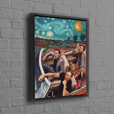 «Starry Night», art mural sur toile avec Frida Kahlo Salvador Dali et images de voiture classique pour une touche de décoration moderne