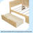 Wooden Full Size Daybed With Storage Shelves, Multi-Functional Bed With Two Storage Drawers And Study Desk, Antique White-110702347-110702348