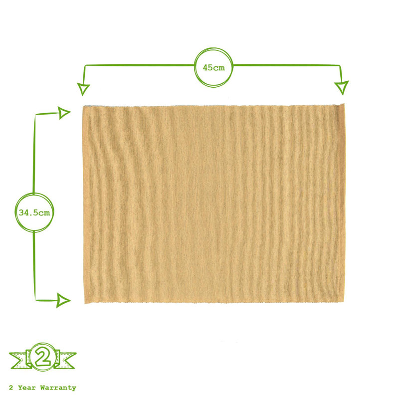 Nicola Spring - Cotton Fabric Placemats & Table Runner, Beige