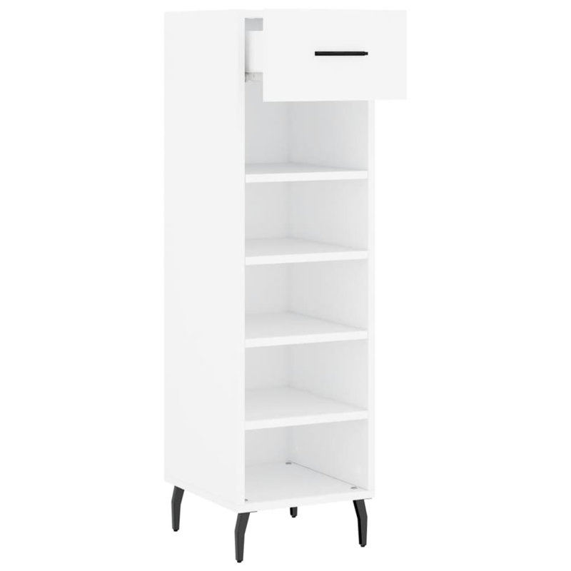 5 Pair Shoe Storage Cabinet, White