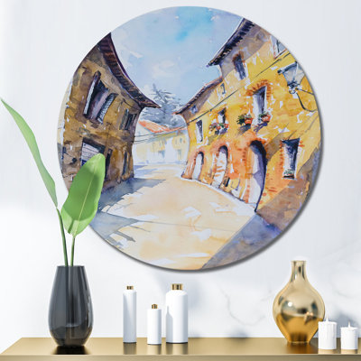 «Old Europe Italian City View», art mural rétro en métal