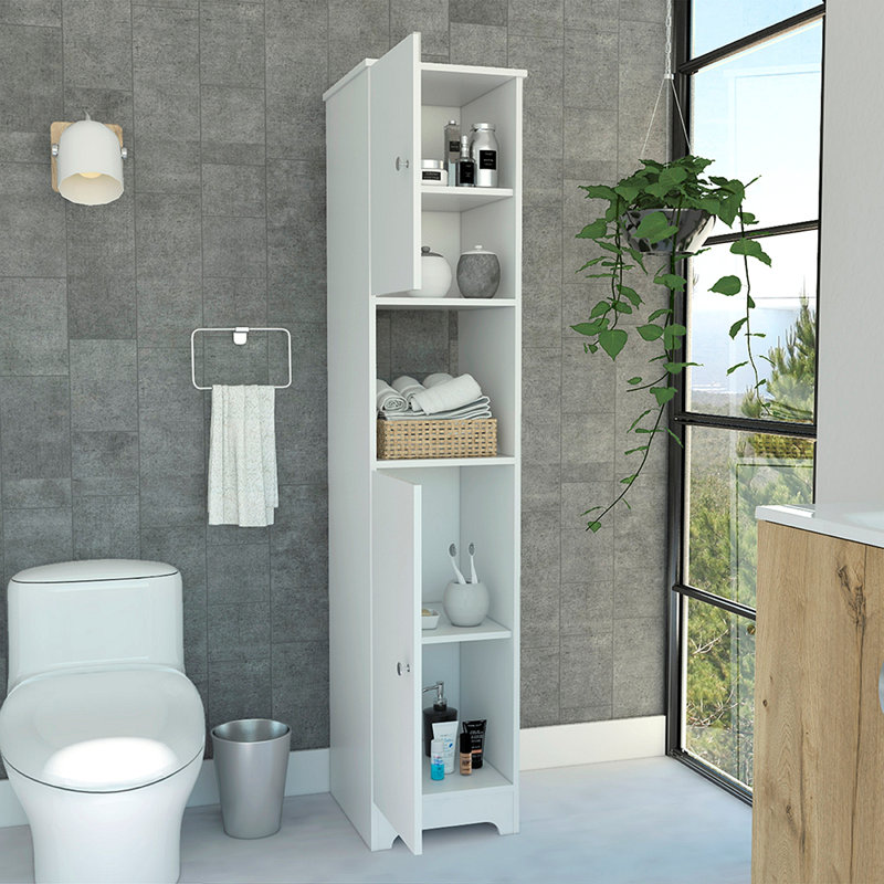 Brighton 1-Shelf Linen Cabinet, White
