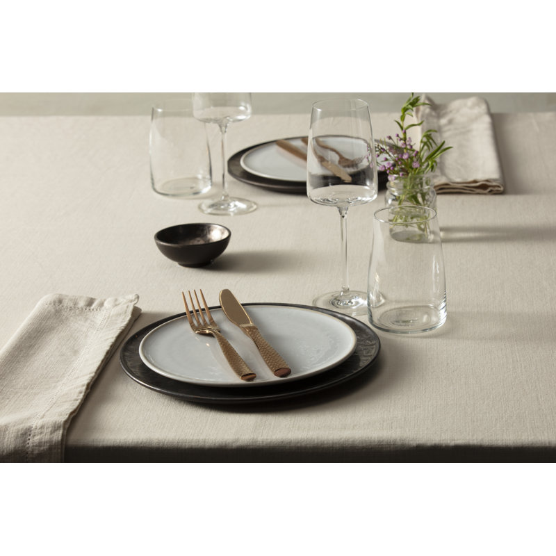 Fortessa Nivo Stoneware, 10.25" Dinner Plate Set of 4, Moon, Metallic