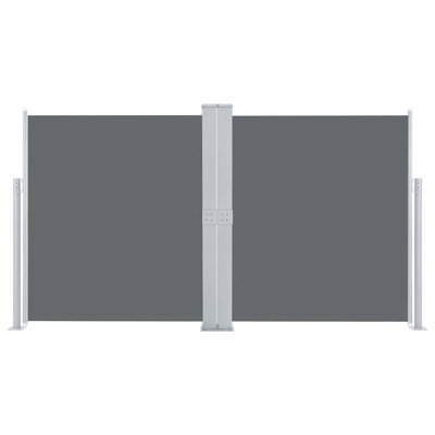 Anthracite Side Awning Polyester PU Coated 55.1 x 236.2 Inch Outdoor Screen