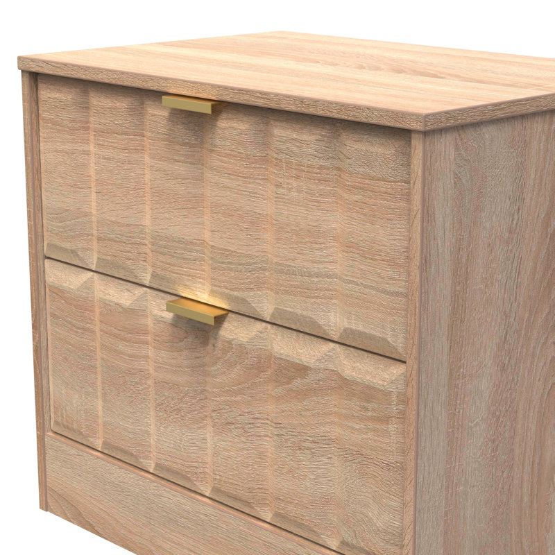 Besian 58cm W Manufactured Wood Bedside Table, Bardolino Oak