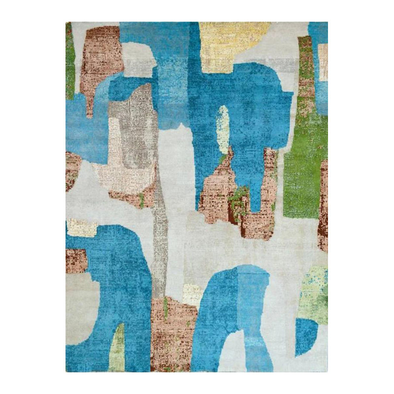 Tapis décoratif lavable à la machine à motif abstrait multicolore de la collection Barcelona