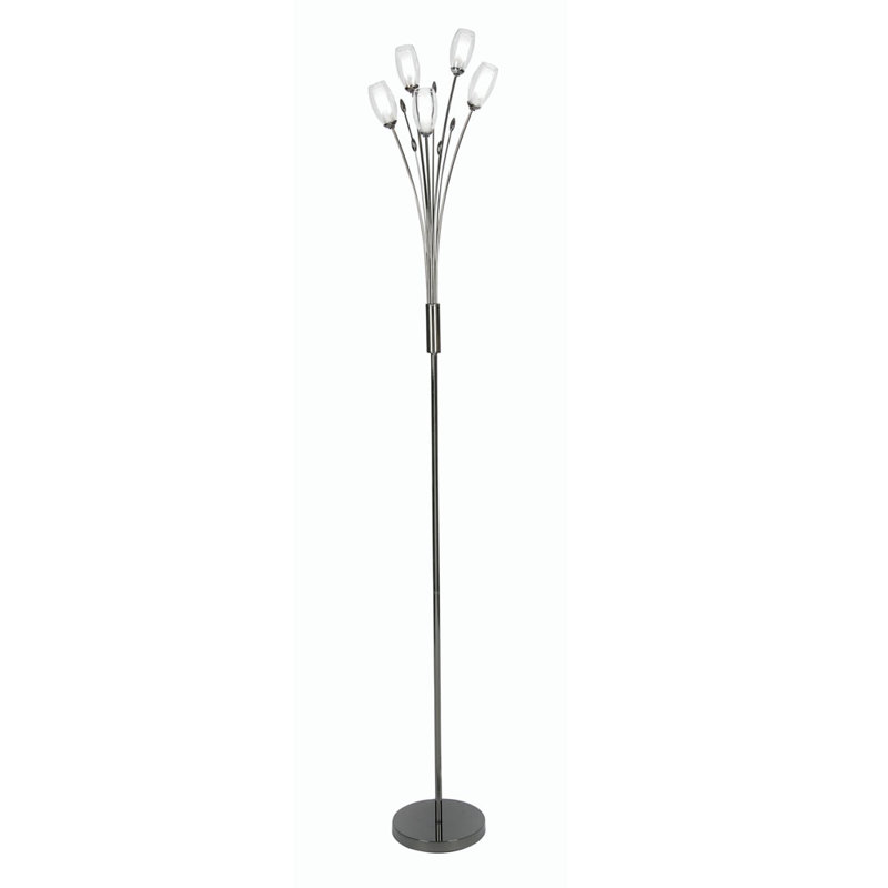 Newland 185.5cm Novelty Floor Lamp, Mirror Black