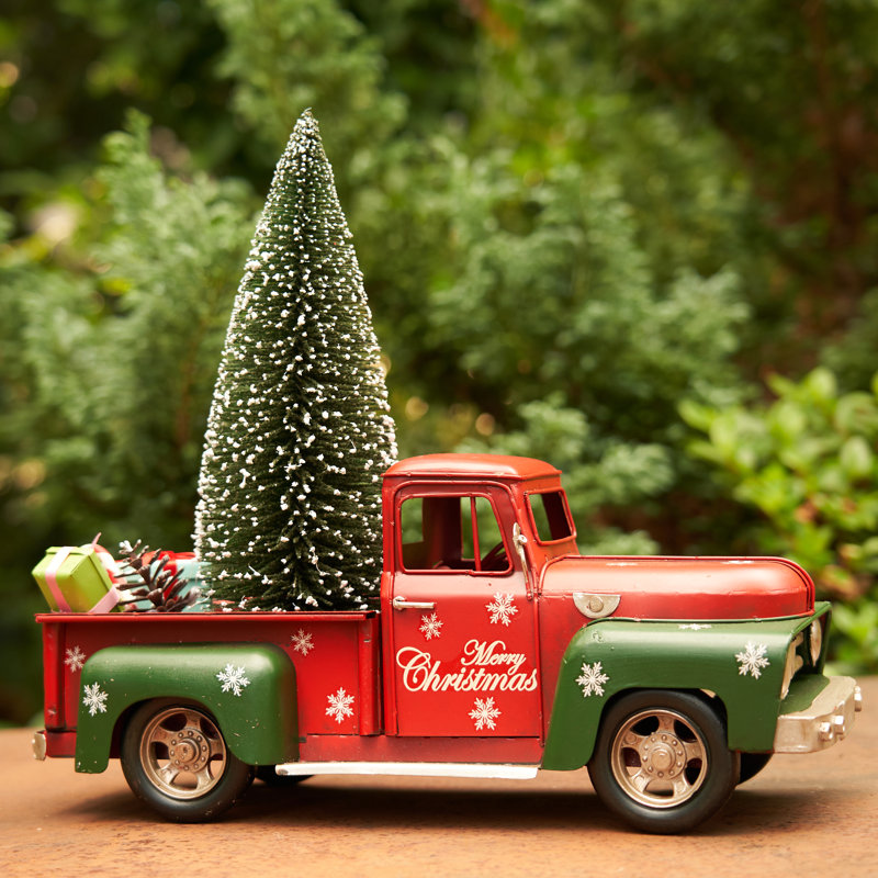 14" Red & Green Chrsitmas Truck