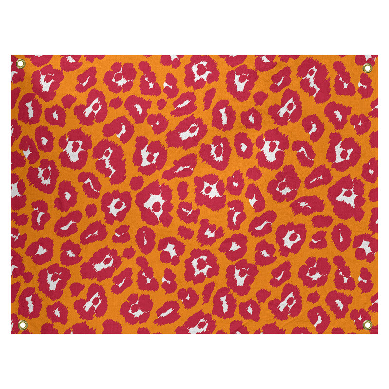 Polyester Tapestry, 59" H x 80" W, Orange/Red/White