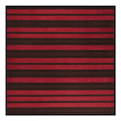 Tapis rouge à rayures horizontales lavable à la machine