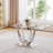 Glass Dining Table Set, Dining Table with Velvet Dining Chairs, 70" Glass Dining Table Set, Kitchen Table and Chairs with Stainless Steel Base for Kitchen Dining Room-578012433-578012447-578012442