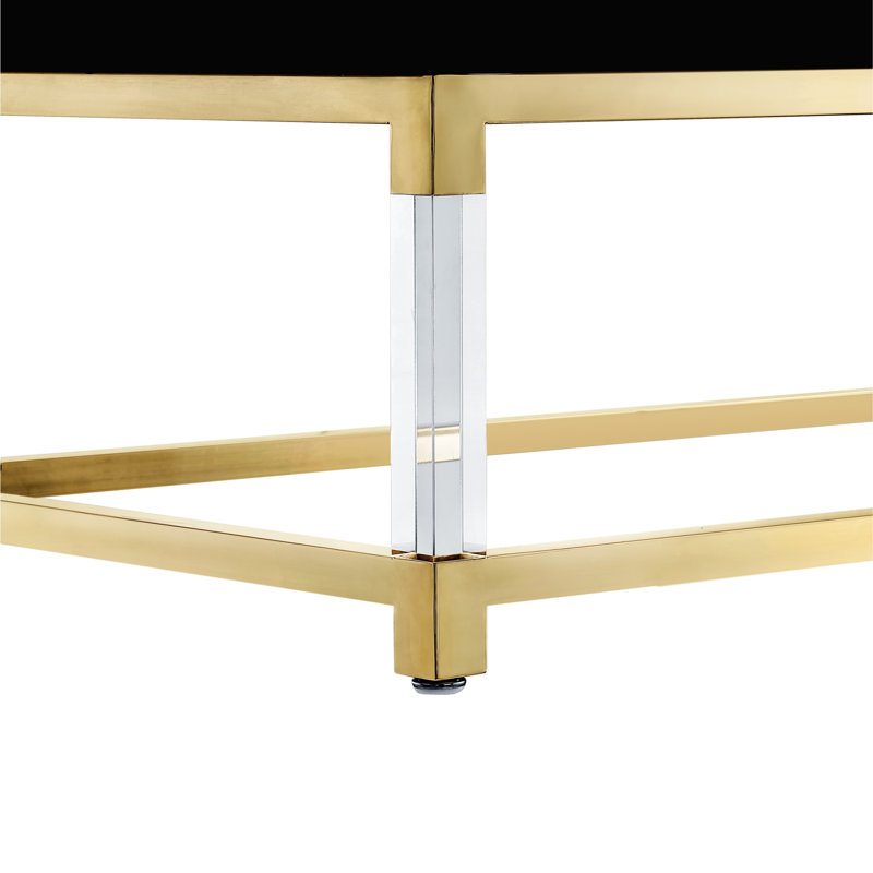 Table basse avec rangement Ungar, Noir, Doré