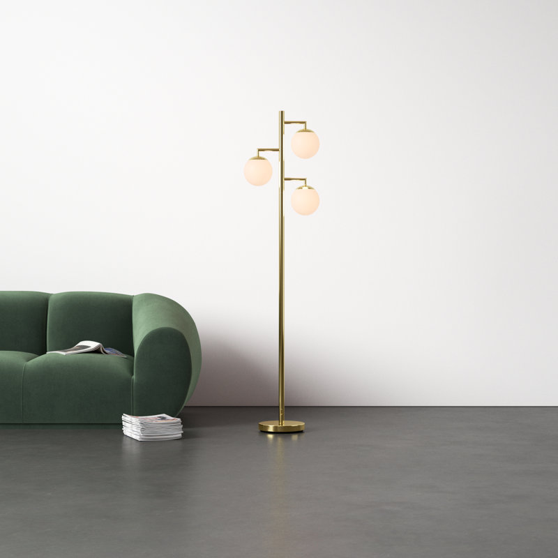 Darlington 66'' Gold and White Iron Floor Lamp