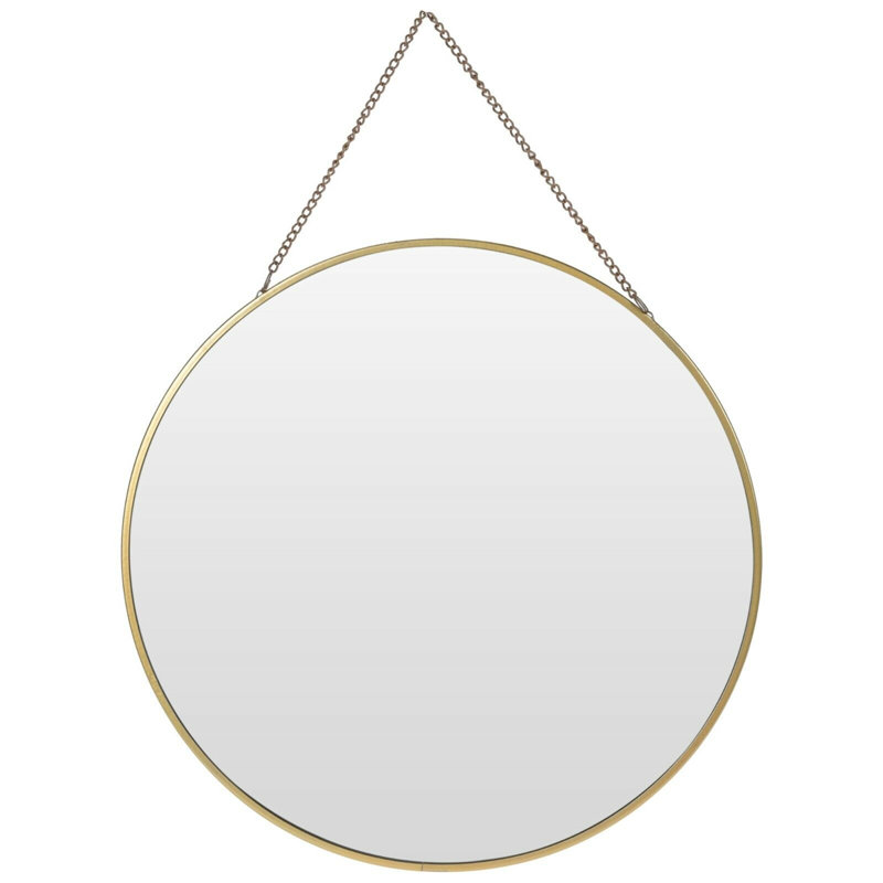 Adalheida Metal Flat Wall Mirror, Gold
