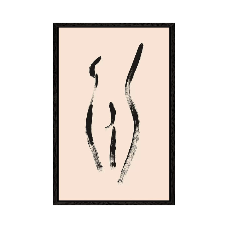 Female Form No. 1 by Melissa Selmin - Painting on Canvas, Black Floater Framed, 101.6cm H x 66.04cm W x 3.81cm D