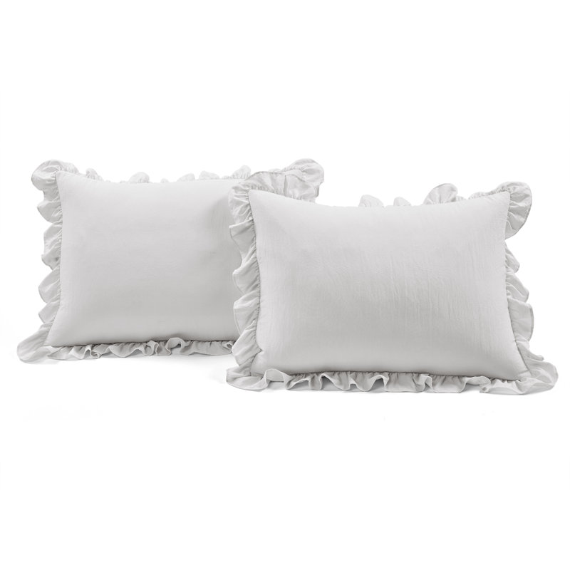 Light Gray Microfiber Ruffled 6-Piece Daybed Comforter Set