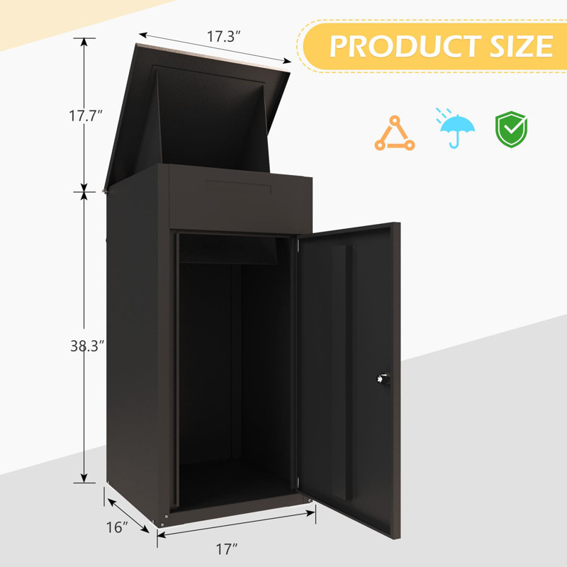 Express Delivery Boxes For Outside, Brown, 56" H x 16.34" W x 17.72" D