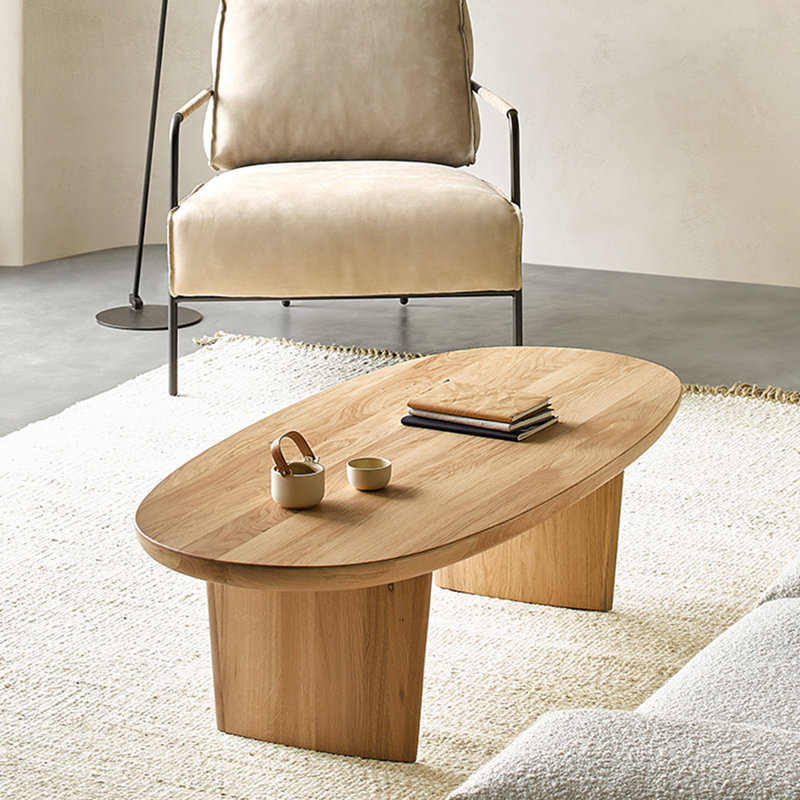 Table de bout en bois massif crème, H 13,77 po x L 47,24 po x l 23,62 po