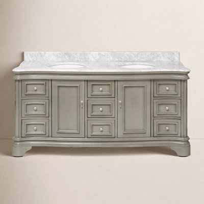 Twain 72" Carrara Marble Double Bathroom Vanity