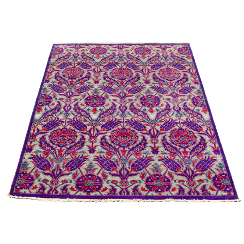 Tapis unique en laine noué à la main 6 pi x 8 pi 7 po New Age Lahore Finest Deeson