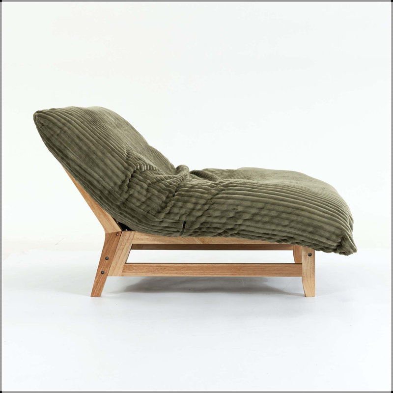 Fauteuil à billes en velours côtelé avec rembourrage en éponge haute densité et conception ergonomique, Antique Green