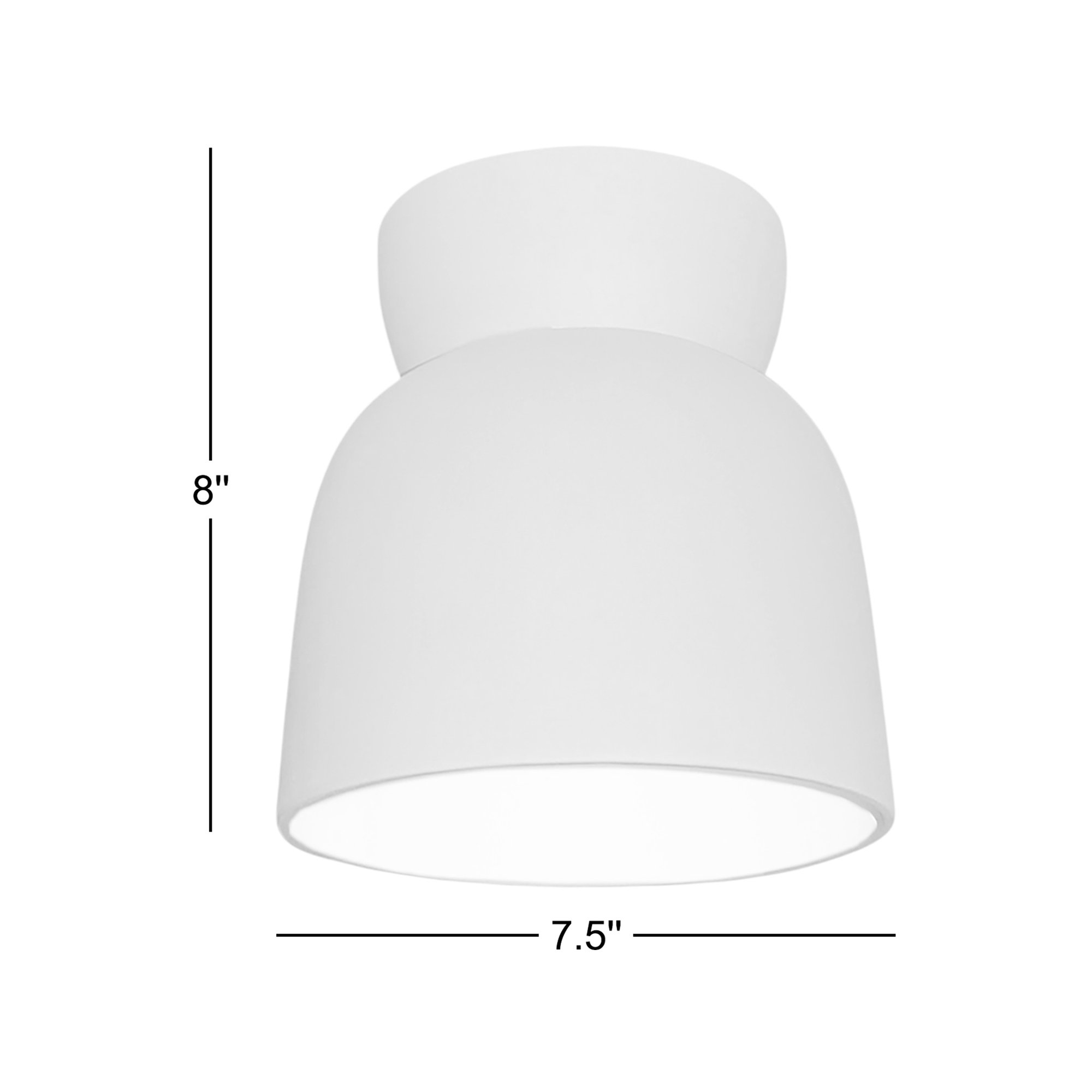 Logan Single Light Ceramic 8'' H X 7.5'' W  Flush Mount, Cerise, Incandescent (Not Included)