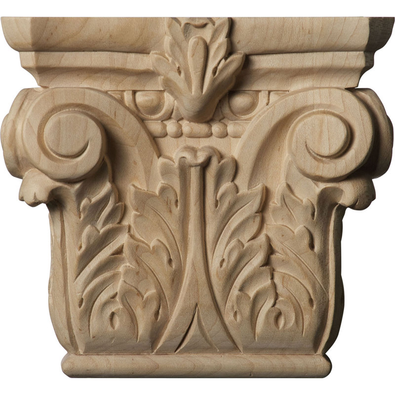 Floral romain, capitale corinthienne, H 5 5/8 po x l 6 1/4 po x P 2 1/4 po, Cerise