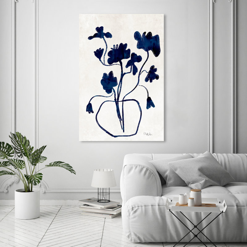 Vase anémone - Impression sur toile, Toile tendue, H 54 po x l 36 po, Sans cadre