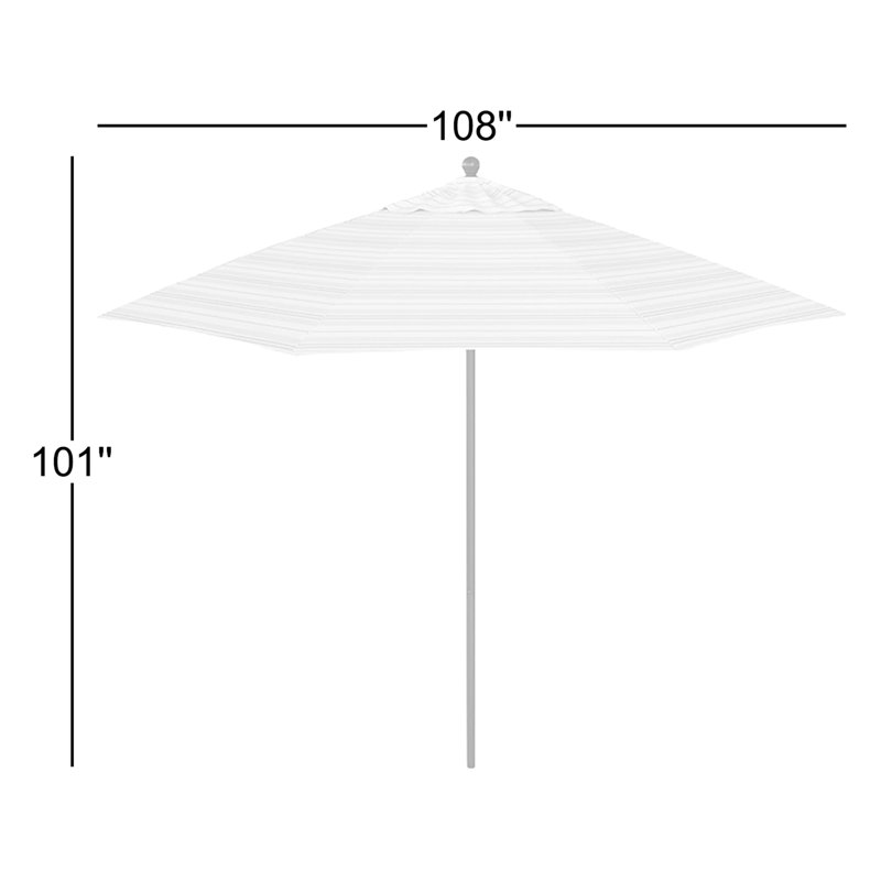 Parasol de marché 108 "x 108 Santana, Noir, noir, noir, noir, Welfleet Sea Outdura®