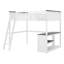 Grand lit mezzanine avec bureau intégré, tablettes ouvertes